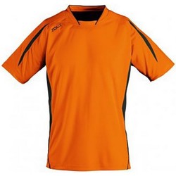 Vêtements Enfant T-shirts linen manches courtes Sols 01639 Orange/Noir