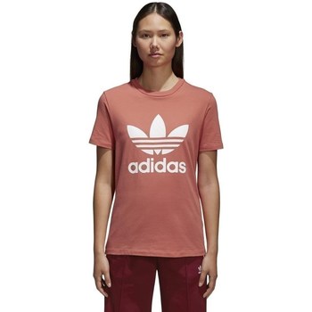 Vêtements Femme T-shirts manches courtes adidas Originals Trefoil Rouge