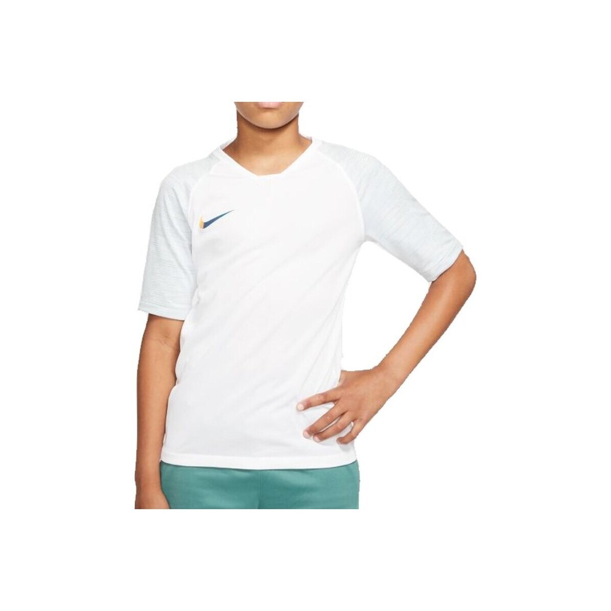Vêtements Garçon T-shirts manches courtes Nike JR Breathe Strike Top Blanc