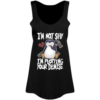 Vêtements Femme Débardeurs / T-shirts sans manche Psycho Penguin I'm Not Shy Noir