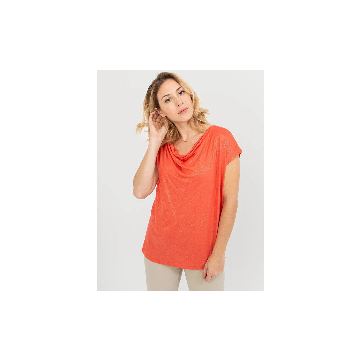 Vêtements Femme T-shirts manches courtes TBS FOLAMSAN Orange