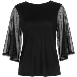 Vêtements Femme Tops / Blouses Lisca T-shirt manches trois-quarts Soft Spot  Cheek Noir
