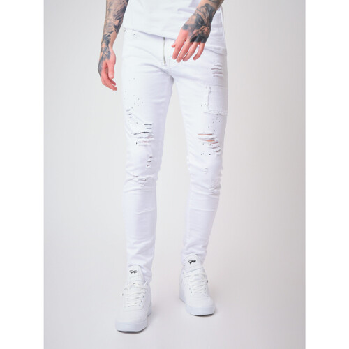 Jeans skinny Project X Paris Jean T19910 Blanc - Vêtements Jeans skinny Homme 69 