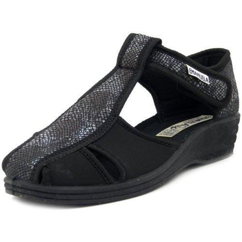 Chaussures Femme Sandales et Nu-pieds Emanuela Femme Chaussures, Confort, Tissu extensible-915 Noir
