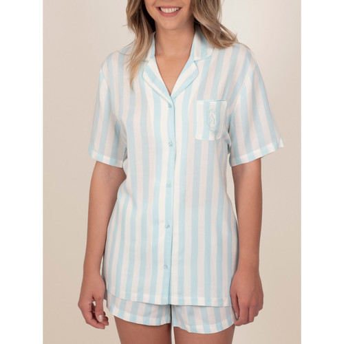 Vêtements Femme Pyjamas / Chemises de nuit Admas Pyjama chemise short Classic Stripes bleu Bleu