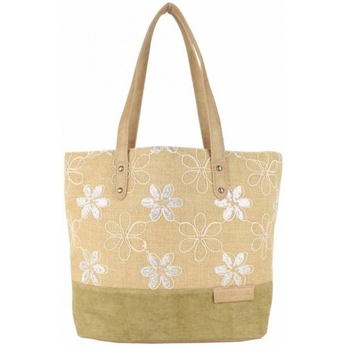 Sacs Femme Cabas / Sacs shopping Patrick Blanc Sac cabas épaule  toile délavée fleur beige Multicolore