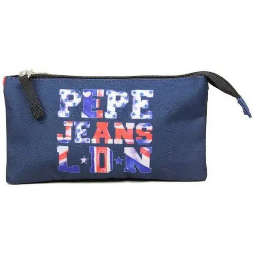 Sacs Femme Sacs porté main Pepe jeans Trousse  logo Anglais bleu marine double Multicolore