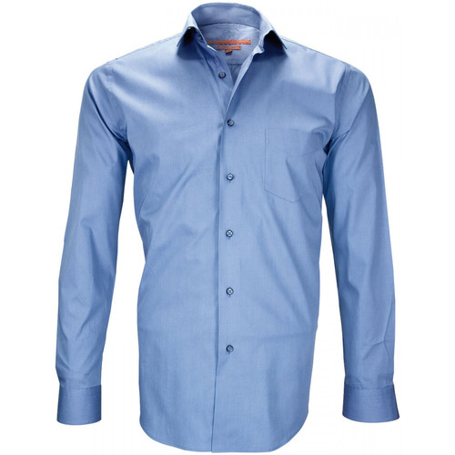 Vêtements Homme Chemises manches longues Chemise Casual Devon Orange chemises double fil 120/2 carnaby bleu Bleu