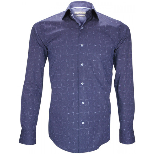 Vêtements Homme Chemises manches longues Emporio Balzani chemise fantaisie reggio bleu Bleu