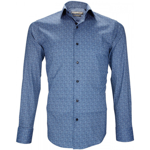 Vêtements Homme Chemises manches longues Emporio Balzani chemise stretch benedetto bleu Bleu