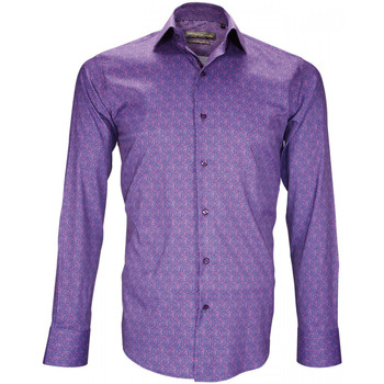 Vêtements Homme Chemises manches longues Emporio Balzani chemise stretch benedetto violet Violet