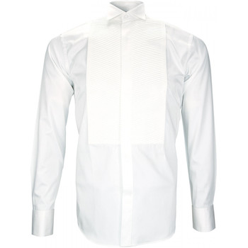 Vêtements Homme Chemises manches longues Andrew Mc Allister chemise a plastron windsor blanc Blanc