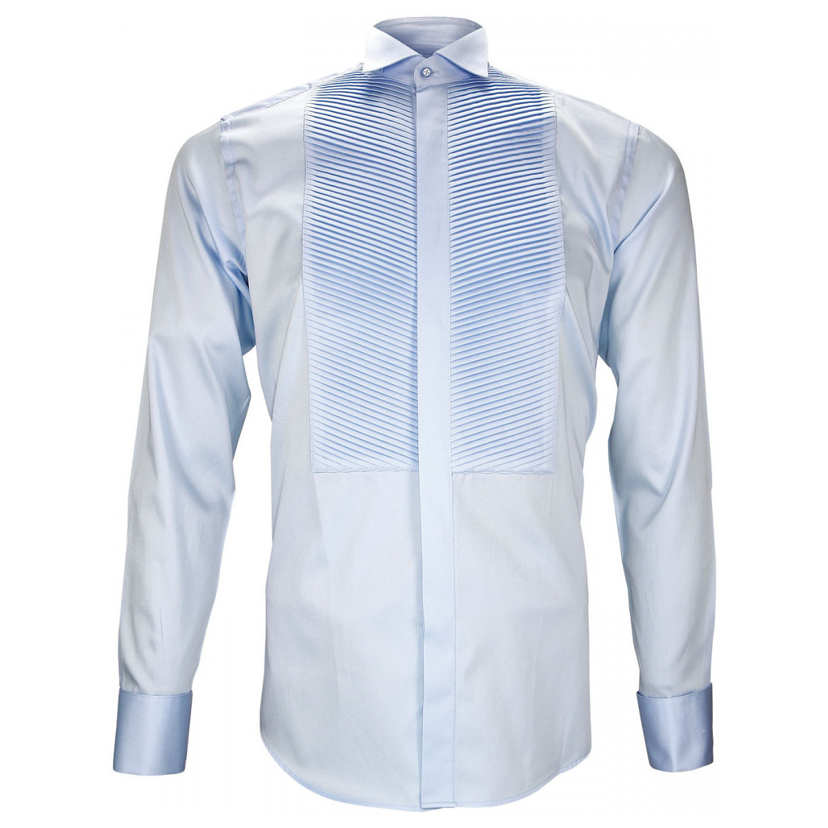 Vêtements Homme Chemises manches longues Andrew Mc Allister chemise a plastron windsor bleu Bleu