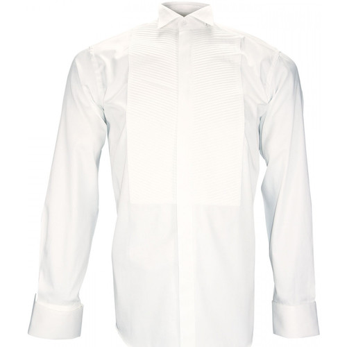 Vêtements Homme Chemises manches longues Andrew Mc Allister chemise a plastron churchil blanc Blanc