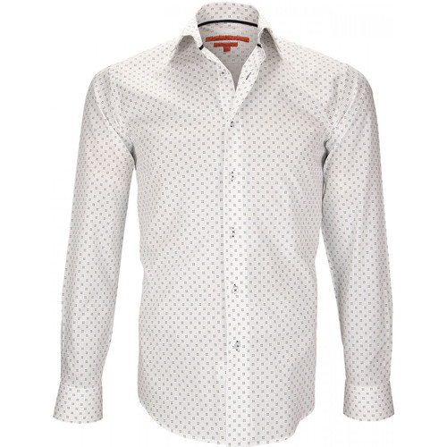 Vêtements Homme Chemises manches longues Polo Mode Marcone Noir chemise imprimee kilburn blanc Blanc