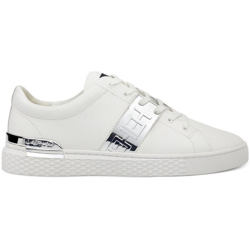 Ed Hardy Stripe low top-metallic white/silver Blanc - Chaussures Basket  Homme 74,90 €