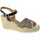 Chaussures Femme Tongs The Divine Factory Sandale Compensee QL3924 Noir