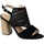 Chaussures Femme Tongs The Divine Factory Sandale Talon QL3907 Noir