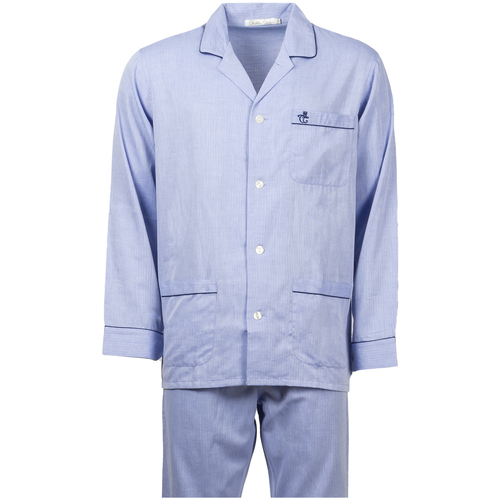 Christian Cane Pyjama long coton Gabriel BLEU CIEL - Vêtements Pyjamas /  Chemises de nuit Homme 79,90 €