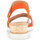 Chaussures Femme Besaces / Sacs bandoulière Sandales en cuir velours à talon compensé Orange