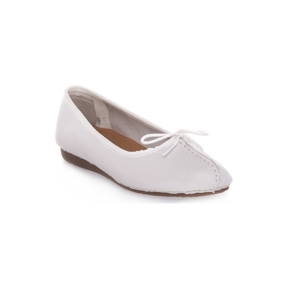 Chaussures Femme Ballerines / babies Clarks FRECKLE ICE WHITE Blanc