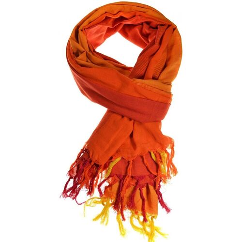 Accessoires textile Décorations de noël Cheche foulard coton basic ethnic degrade orange chine Rouge