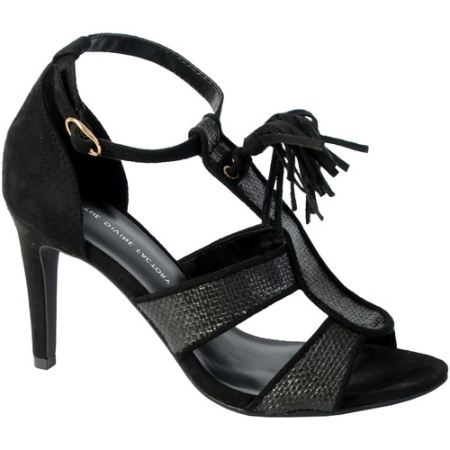 Chaussures Femme Mules à Enfiler Alénoa The Divine Factory Sandale Talon Noir