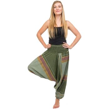 Fantazia Pantalon sarouel vert sari brilliant du nepal alladin indien Vert