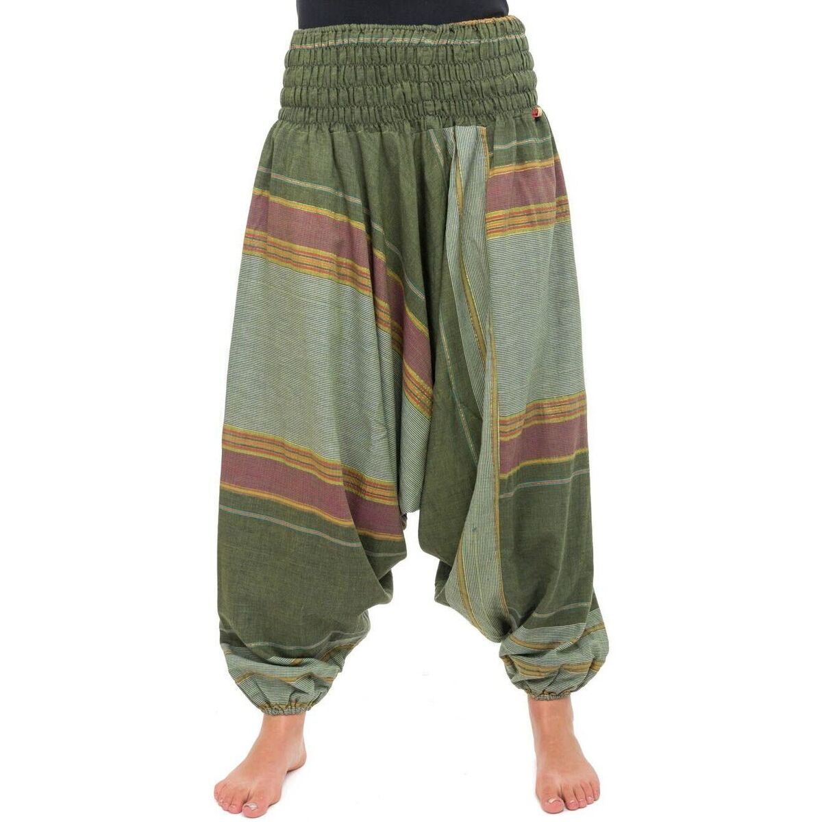 Vêtements Femme Pantalons fluides / Sarouels Fantazia Pantalon sarouel vert sari brilliant du nepal alladin indien Vert