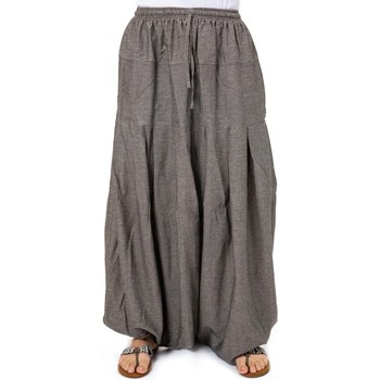 Vêtements Femme Pantalons fluides / Sarouels Fantazia Saroual ethnique fourche extra basse façon jupe Dhangadi Gris chiné foncé