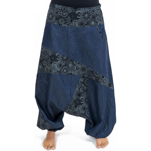 Vêtements Pantalons | Sarouel mixte jean denim soft imprime ethnic graphic original - GT00181