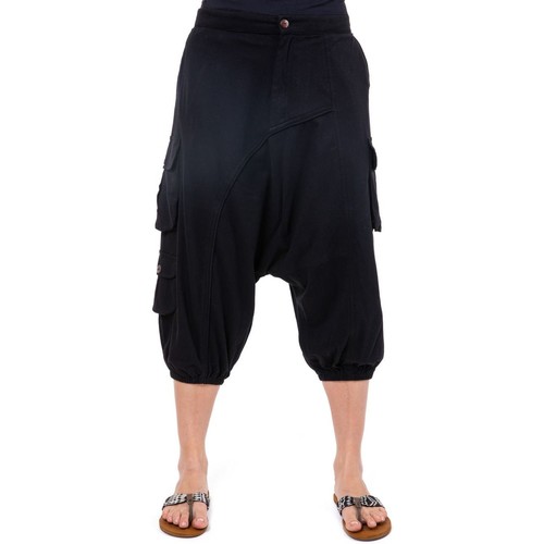 Vêtements Pantalons | Bermuda sarouel cargo jersey black Milhano - FG20840
