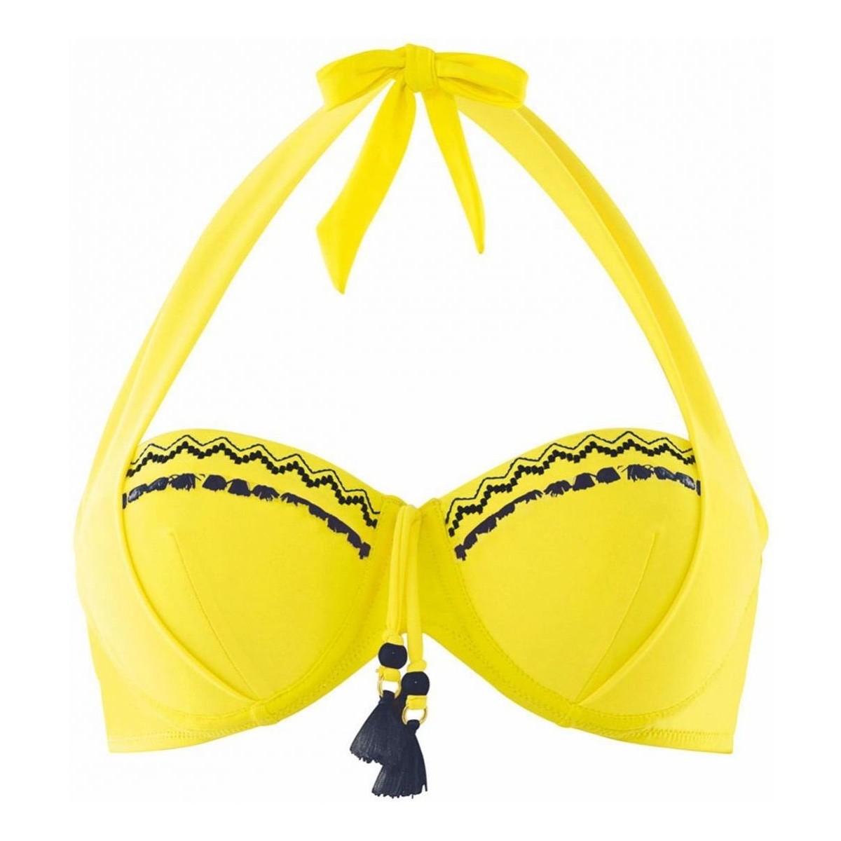 Vêtements Femme Maillots de bain 2 pièces Brigitte Bardot Haut de maillot balconnet jaune/marine Mambo Jaune