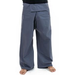 Vêtements Femme Pantalons fluides / Sarouels Fantazia Pantalon Fisherman 100% coton epais + 10 couleurs Gris-Bleu
