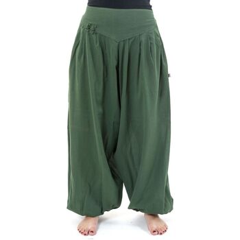 Vêtements Femme Pantalons fluides / Sarouels Fantazia Pantalon sarouel noat coton nepalais aladin sarwel Vert kaki