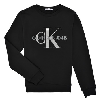 Sweats Calvin Klein Jeans MONOGRAM SWEAT Noir - Livraison Gratuite 