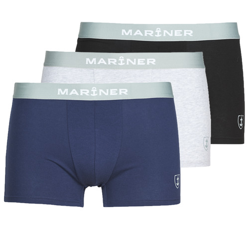 Sous-vêtements Homme Boxers Mariner PACK COTON BIO X3 Noir / Marine / Gris