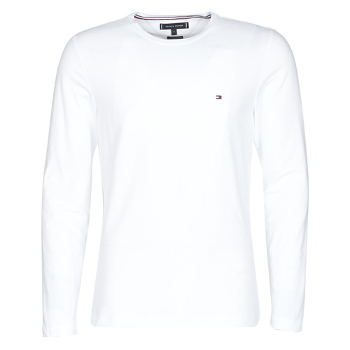 Vêtements Homme Tommy Jeans Cargo-mom-jeans i sort Tommy Hilfiger STRETCH SLIM FIT LONG SLEEVE TEE Blanc