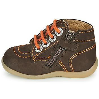 Chaussures Garçon Kickers BONZIP-2 Marron / Orange - Chaussures Boot Enfant 47 
