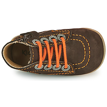 Chaussures Garçon Kickers BONZIP-2 Marron / Orange - Chaussures Boot Enfant 47 