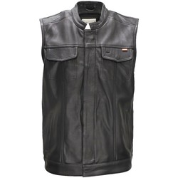 Vêtements Homme Gilets / Cardigans Daytona Gilet en cuir sans manches  Hot Road ref_48755 Noir Noir
