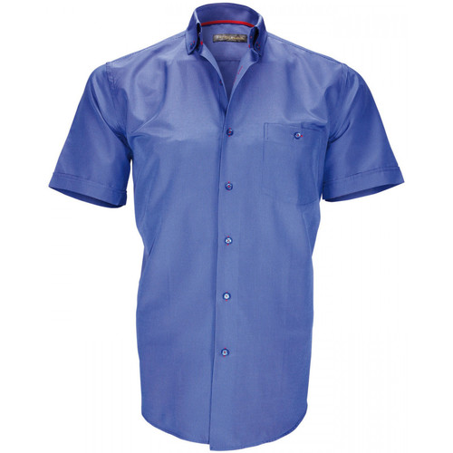 Vêtements Homme Chemises manches courtes Emporio Balzani chemisette a carreaux barbarino bleu Bleu