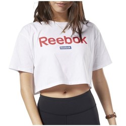 Vêtements Femme Classic Pullover Hoodie Reebok Sport Linear Logo Crop Tee Blanc