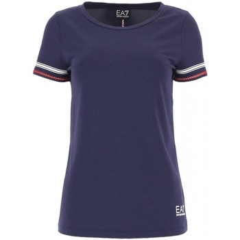 Vêtements Femme T-shirts & Polos Emporio Armani T-Shirt mit großem Logo Blau T-shirt  Femmes 3GTT02 TJ28Z bleu Bleu