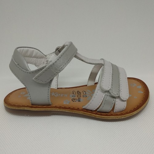 Sandales et Nu-pieds Fille Kickers DIAMANTO blanc - Chaussures Sandale Enfant 49 