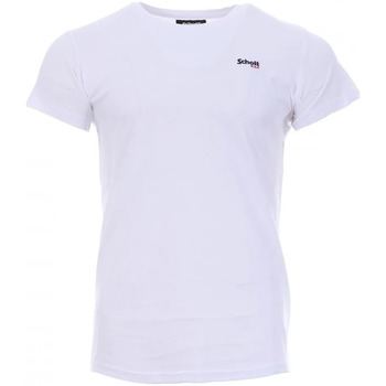 Vêtements Homme T-shirts manches courtes Schott TSCREW.EMB Blanc