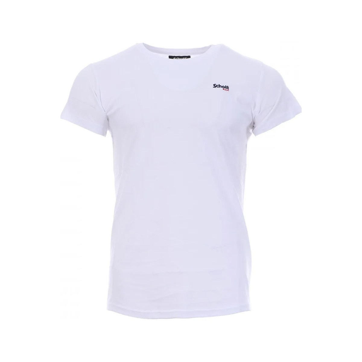 Vêtements Homme T-shirts & Polos Schott TSCREW.EMB Blanc