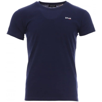 Vêtements Homme T-shirts manches courtes Schott TSCREW.EMB Bleu