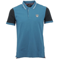 Vêtements Homme T-shirts & Polos Ea7 Emporio velvet-effect Armani Polo EA7 Emporio Bleu