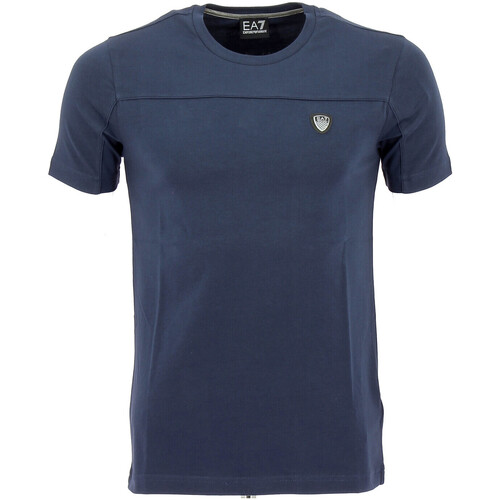 Vêtements Homme T-shirts & Polos Emporio Armani Kids EA7 low-top leather sneakersni Tee-shirt Bleu